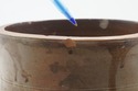 LF74240: Antique Blue Stoneware Crock Urn w. Handl