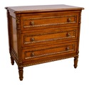 69647: French Louis XVI Style 3 Drawer Bedside Nig