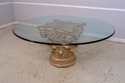 69656: Round Glass Top Column Base Dining Room Tab