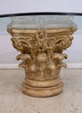 69656: Round Glass Top Column Base Dining Room Tab