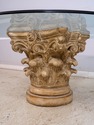 69656: Round Glass Top Column Base Dining Room Tab