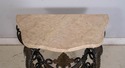 69655: Marble Top Iron & Bronze Base French Consol