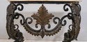 69655: Marble Top Iron & Bronze Base French Consol