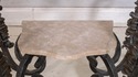 69655: Marble Top Iron & Bronze Base French Consol