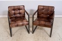 69679: Set of 4 Mid Century Modern Leather & Steel