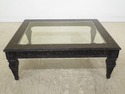 31153EC: Italian Style Large Glass Top Black Paint