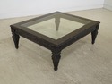 31153EC: Italian Style Large Glass Top Black Paint