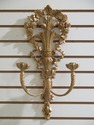 F47843EC: Italian Made 3 Arm Gold Wall Candle Scon