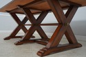 L74362: Large Rustic Style X Base Trestle Dining T