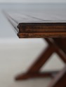 L74362: Large Rustic Style X Base Trestle Dining T