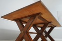 L74362: Large Rustic Style X Base Trestle Dining T