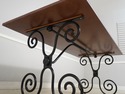 L74399: Scrolled Iron Base Coconut Top Dining Room
