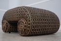 74397: MACKENZIE CHILDS Scrolled Base Woven Wicker