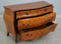 L74411: Italian Marquetry Inlaid Bombe Commode Che