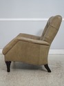74398: Green Tufted Leather Lounge Chair w. Ottoma