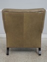 74398: Green Tufted Leather Lounge Chair w. Ottoma