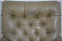 74398: Green Tufted Leather Lounge Chair w. Ottoma