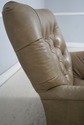74398: Green Tufted Leather Lounge Chair w. Ottoma