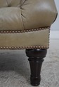 74398: Green Tufted Leather Lounge Chair w. Ottoma