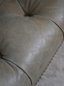 74398: Green Tufted Leather Lounge Chair w. Ottoma