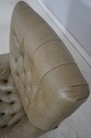 74398: Green Tufted Leather Lounge Chair w. Ottoma
