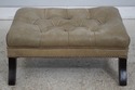 74398: Green Tufted Leather Lounge Chair w. Ottoma