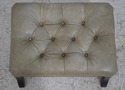 74398: Green Tufted Leather Lounge Chair w. Ottoma