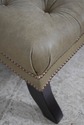 74398: Green Tufted Leather Lounge Chair w. Ottoma
