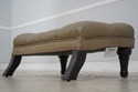 74398: Green Tufted Leather Lounge Chair w. Ottoma