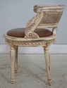 74415: French Louis XV Cane Back Painted Vanity St