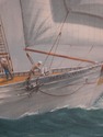 F74420: H.LUHRS Artist Signed Schooner Oil Paintin