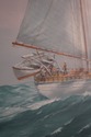 F74420: H.LUHRS Artist Signed Schooner Oil Paintin