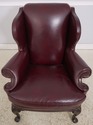 74465: HANCOCK & MOORE Leather Wing Chair & Ottoma