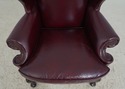 74465: HANCOCK & MOORE Leather Wing Chair & Ottoma