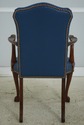 74460: Eagle Carved Arm Blue Leather Armchair