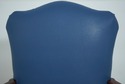 74460: Eagle Carved Arm Blue Leather Armchair