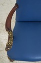 74460: Eagle Carved Arm Blue Leather Armchair