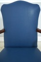 74460: Eagle Carved Arm Blue Leather Armchair