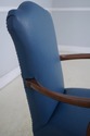74460: Eagle Carved Arm Blue Leather Armchair