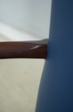 74460: Eagle Carved Arm Blue Leather Armchair