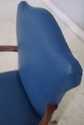 74460: Eagle Carved Arm Blue Leather Armchair