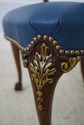 74460: Eagle Carved Arm Blue Leather Armchair