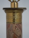 F74453: PAUL HANSEN Vintage Brass & Faux Marble Ta