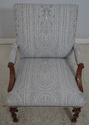 L69735: Chinese Chippendale Damask Upholstered Ope