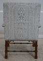 L69735: Chinese Chippendale Damask Upholstered Ope