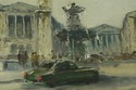 LF50730EC: Paris French Fountain Framed Oil Painti