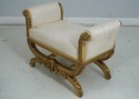 F65873: French Louis XIV Gold Finish Carved Bench