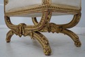 F65873: French Louis XIV Gold Finish Carved Bench