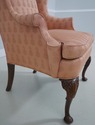 L71131: Pair HICKORY CHAIR CO Queen Anne Wing Chai