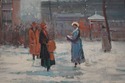 F71180: Stunning 20th Century Pair Winter Scene Oi